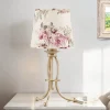 Stofflampen|Shabby Chic Lampen*Jupiter Tischleuchte CRINE Shabby Chic 42cm Blumen