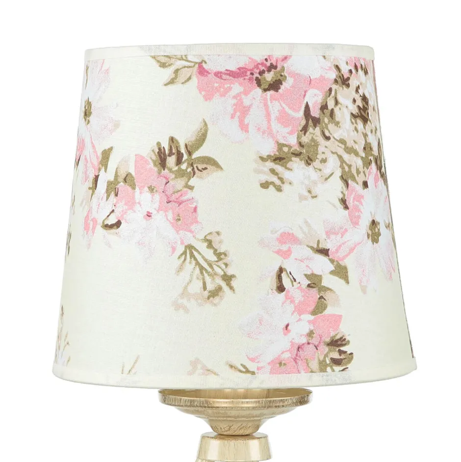Stofflampen|Shabby Chic Lampen*Jupiter Tischleuchte CRINE Shabby Chic 42cm Blumen