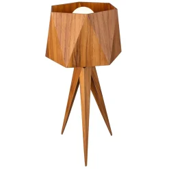 Elstead Tischleuchte Dreibein aus Teak Holz Furnier 62 cm hoch E27< Wohnzimmerlampen|Schlafzimmer Lampen