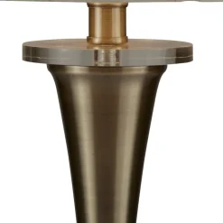 Stofflampen|Rustikale Lampen*Searchlight Tischleuchte E27 62 cm Ø 30 cm in Messing Antik Natur