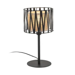 Schlafzimmer Lampen|Metall Lampen*TK Lighting Tischleuchte E27 37 cm hoch Ø 20 cm rund Schwarz Braun