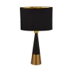 Searchlight Tischleuchte E27 58,5 cm hoch in Schwarz Gold Kupfer< Stofflampen|Schlafzimmer Lampen
