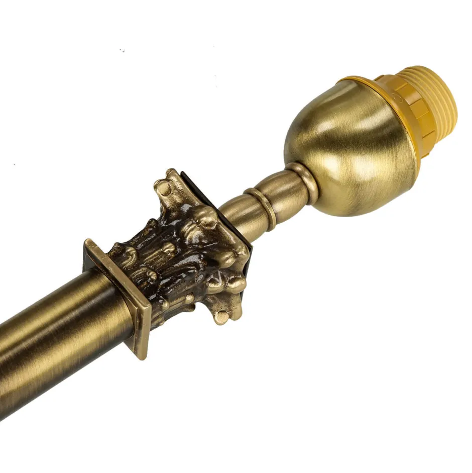 Giovanni Battista Tischleuchte echtes Messing Stoff Abat< Messinglampen|Stofflampen