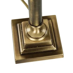 Giovanni Battista Tischleuchte echtes Messing Stoff Abat< Messinglampen|Stofflampen