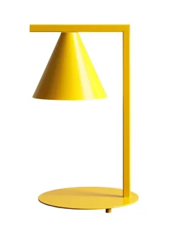 Metall Lampen|Schlafzimmer Lampen*ALDEX Tischleuchte Gelb Metall 40 cm E14 Kegel dekorativ