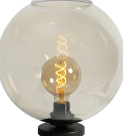 Tischlampen|Kugellampen*Masterlight Tischleuchte Glas Ø 30 cm Rauch Schwarz E27 Wohnzimmer