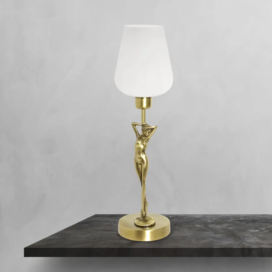 Giovanni Battista Tischleuchte Glas Echt-Messing Handarbeit Klassisch< Tischlampen|Kugellampen