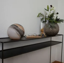 By Rydéns Tischleuchte Glas H: 20 cm Natur Braun marmoriert E14< Wohnzimmerlampen|Metall Lampen