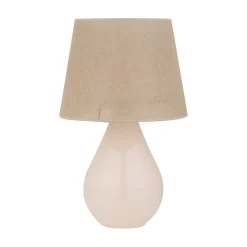 Nachttischlampen|Glaslampen*TK Lighting Tischleuchte Glas Jute 67 cm hoch Ecru Braun E27 RIKA