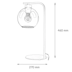 Tischlampen|Moderne Lampen*TK Lighting Tischleuchte Glas Kugel Schwarz Grau 46 cm hoch Modern