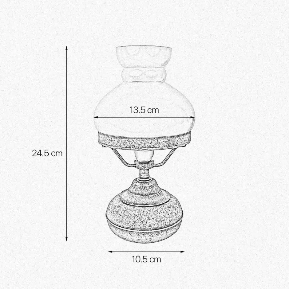 Giovanni Battista Tischleuchte Glas Messing 24,5 cm in Bronze Antik Grün< Glaslampen|Messinglampen