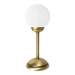 Tischlampen|Badezimmer Lampe*Giovanni Battista Tischleuchte Glas Messing H: 31 cm Kugelschirm E14 klein