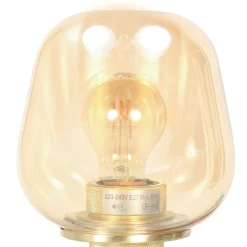 Tischlampen|Schlafzimmer Lampen*Steinhauer Tischleuchte Glas Metall in Schwarz Messing E27 23 cm