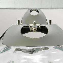 Tischlampen|Schlafzimmer Lampen*Elstead Tischleuchte Glas Stoff 71,5 cm E27 beleuchteter Fuß LED GU10