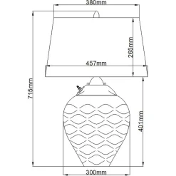 Elstead Tischleuchte Glas Stoff beleuchteter Fuß LED GU10 71,5 cm E27< Wohnzimmerlampen|Glaslampen