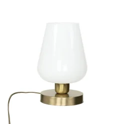 Giovanni Battista Tischleuchte Glasschirm Messingsockel elegant TALIS< Tischlampen|Lampen Aus Aller Welt