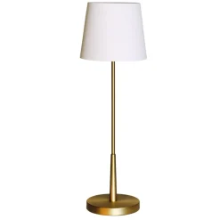 By Rydéns Tischleuchte Gold Weiß 68,5 cm E27 Metall Stoff Modern< Wohnzimmerlampen|Schlafzimmer Lampen