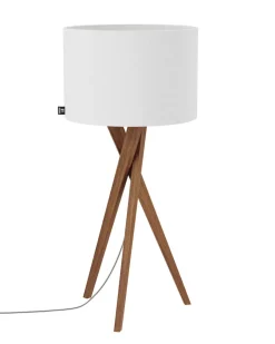 By Rydéns Tischleuchte Holz Stoff 55 cm Dreibein Eiche Weiß E27< Wohnzimmerlampen|Schlafzimmer Lampen