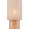 Tischlampen|Stofflampen*Lamkur Tischleuchte Holz Stoff Beige E27 30 cm Modern REI