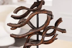 Tischlampen|Schlafzimmer Lampen*Invicta Interior Tischleuchte Holz Stoff Kautschuk 57 cm E27 blendarm