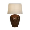 Wohnzimmerlampen|Stofflampen*Searchlight Tischleuchte in Bronze Stoff Harz E27 57,9 cm blendarm