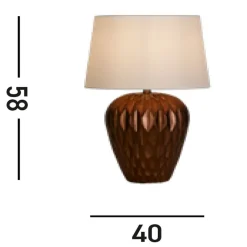 Wohnzimmerlampen|Stofflampen*Searchlight Tischleuchte in Bronze Stoff Harz E27 57,9 cm blendarm