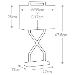 Tischlampen|Designerlampen*Elstead Tischleuchte in Gold Elfenbein E27 68 cm Stoff Metall