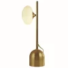 Searchlight Tischleuchte in Gold Weiß G9 50 cm Glas Metall WATSON< Wohnzimmerlampen|Glaslampen