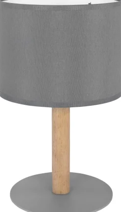 TK Lighting Tischleuchte in Graphit Holz SEYA Wohnzimmer Lampe< Wohnzimmerlampen|Stofflampen