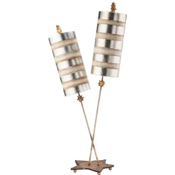 Tischlampen|Schlafzimmer Lampen*Elstead Tischleuchte JUAN Blattsilber 102cm Bodenlampe