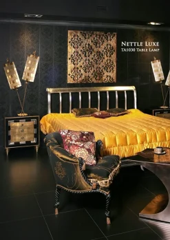 Tischlampen|Schlafzimmer Lampen*Elstead Tischleuchte JUAN Blattsilber 102cm Bodenlampe