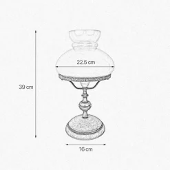 Glaslampen|Messinglampen*Giovanni Battista Tischleuchte Jugendstil 39 cm Glas Messing in Bronze Antik Weiß