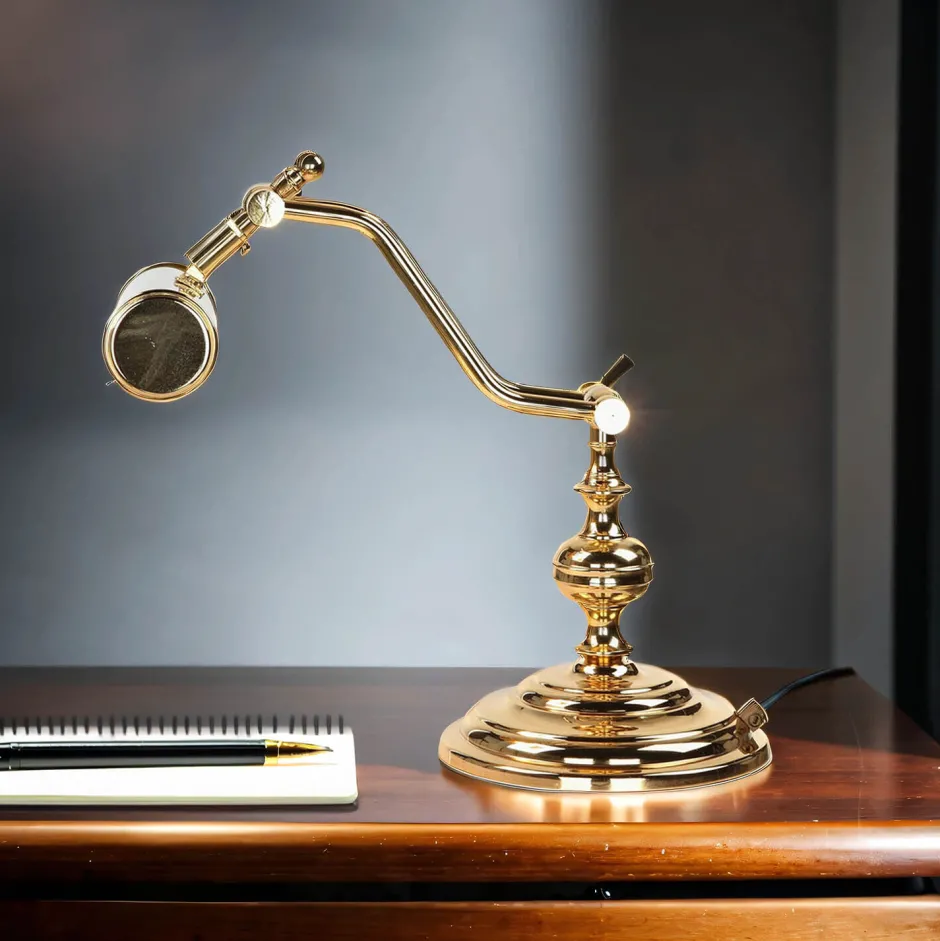 Giovanni Battista Tischleuchte 24K Gold aus Messing Premium< Bürolampen|Lampen Aus Aller Welt