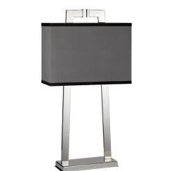 Schlafzimmer Lampen|Stofflampen*Elstead Tischleuchte KANDILA Grau H:66cm Design Bodenlampe