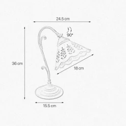 Giovanni Battista Tischleuchte Keramik Messing H: 36 cm schwenkbar E14 Rustikal< Tischlampen|Lampen Aus Aller Welt