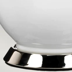 Wohnzimmerlampen|Stofflampen*Elstead Tischleuchte Keramik Stoff E27 64 cm hoch Weiß Blau