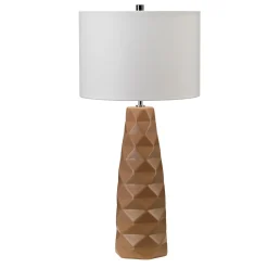 Tischlampen|Keramiklampen*Elstead Tischleuchte Keramik Stoff 75 cm hoch in Beige Creme