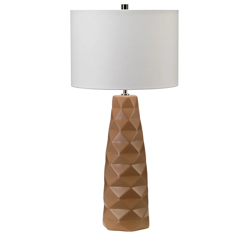 Tischlampen|Keramiklampen*Elstead Tischleuchte Keramik Stoff 75 cm hoch in Beige Creme