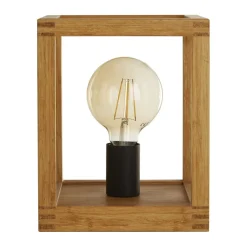 Searchlight Tischleuchte klein H: 25 cm E27 Natur Bambus Holz< Wohnzimmerlampen|Schlafzimmer Lampen