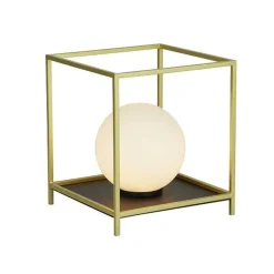 Searchlight Tischleuchte klein H: 20,5 cm in Gold Weiß Schwarz G9< Wohnzimmerlampen|Glaslampen