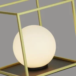 Searchlight Tischleuchte klein H: 20,5 cm in Gold Weiß Schwarz G9< Wohnzimmerlampen|Glaslampen