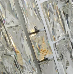 Glaslampen|Jugendstil Lampen*Searchlight Tischleuchte Kristall Metall 47 cm D: 19,5 cm Chrom Klar