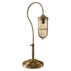 Tischlampen|Industrie Lampen*Elstead Tischleuchte LANA in Messing Antik H:62cm Lampe
