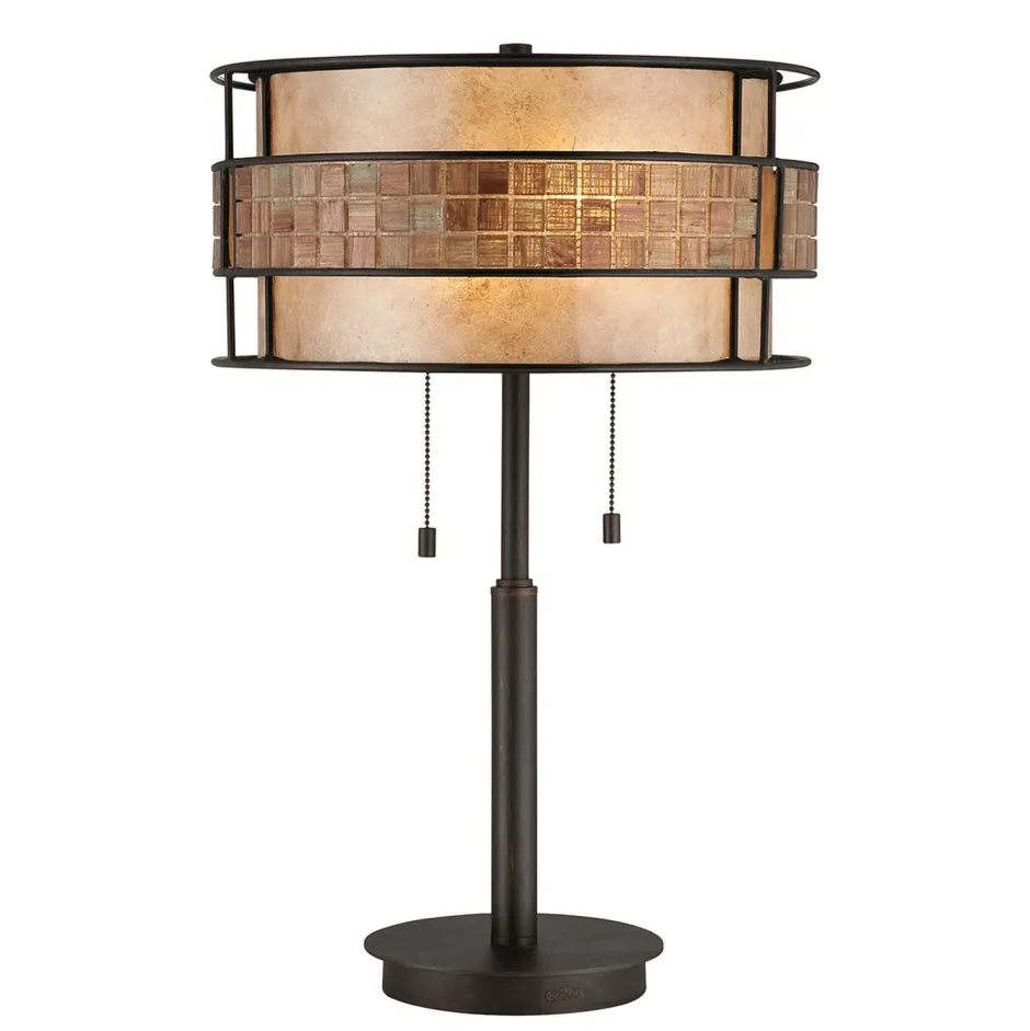 Tischlampen|Moderne Lampen*Elstead Tischleuchte LARA Glas Metall Fleisen 64cm Lampe