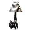 Happy Lamps Tischleuchte LED Katze 51 cm Schwarz Weiß flauschig<Kinder Wohnzimmerlampen|Kinderzimmerlampen