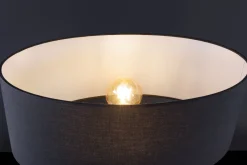 Invicta Interior Tischleuchte Marmor Stoff Rot Schwarz 64 cm gemütlich< Tischlampen|Schlafzimmer Lampen