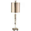 Tischlampen|Schlafzimmer Lampen*Elstead Tischleuchte MAYNILD Blattsilber 71 cm hoch elegant