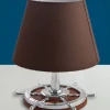 Laura Suardi Tischleuchte Messing in Chrom Braun H:40cm Maritim< Tischlampen|Schlafzimmer Lampen