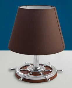 Laura Suardi Tischleuchte Messing in Chrom Braun H:40cm Maritim< Tischlampen|Schlafzimmer Lampen