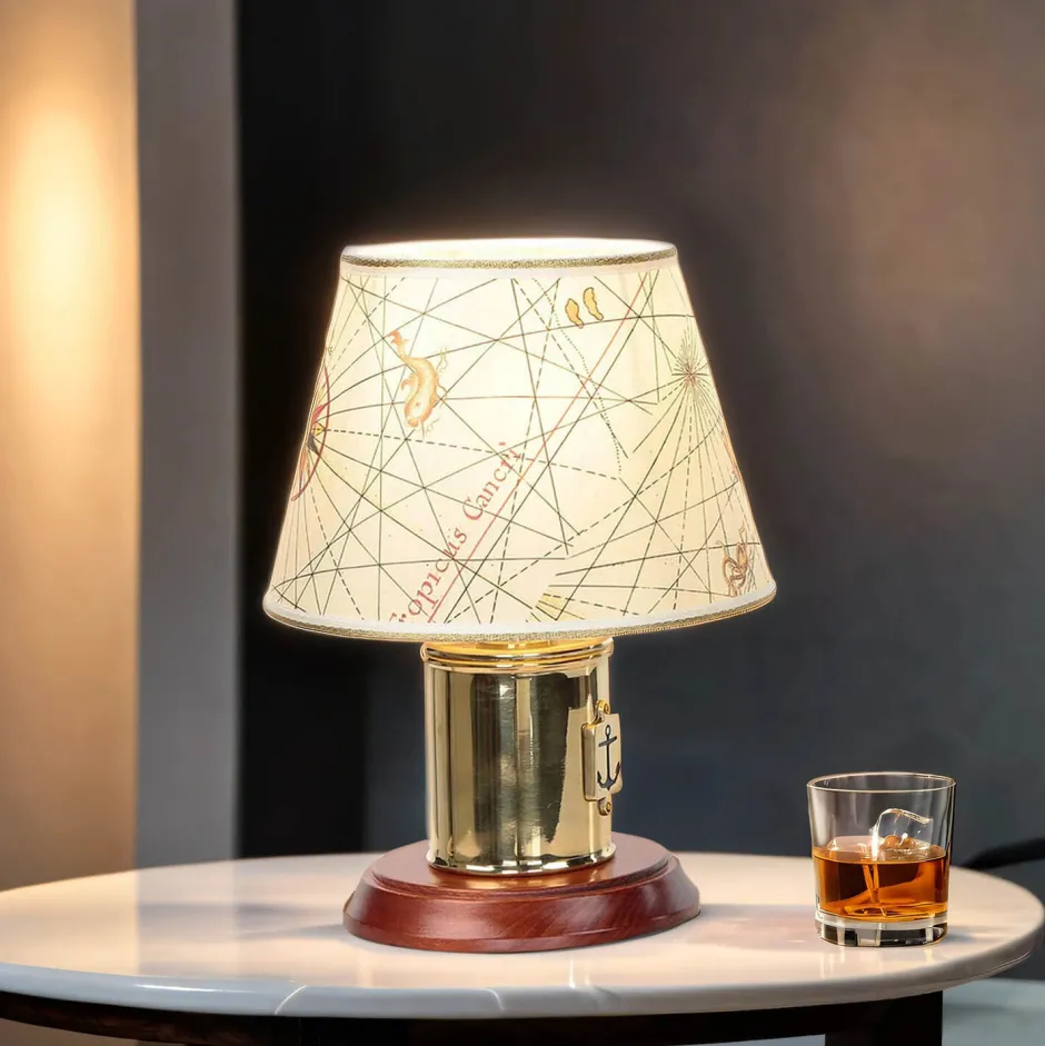 Metall Lampen|Messinglampen*Laura Suardi Tischleuchte Messing Maritim H:30cm extravagant